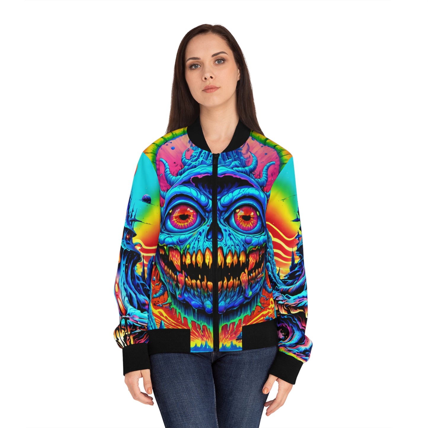 Enchanted Mirage Monarch Women's Bomber Jacket (AOP)