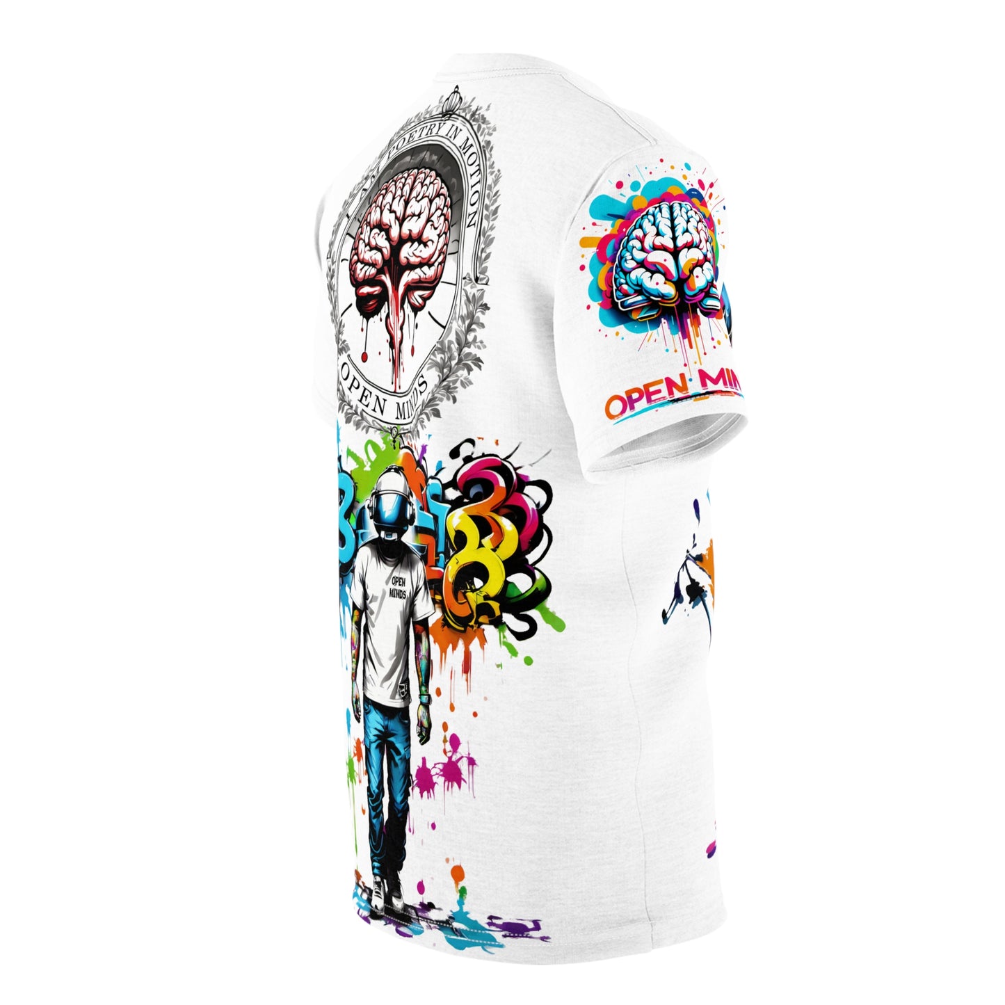 Open Minds - We Come in Peace - Unisex Cut & Sew Tee (AOP)