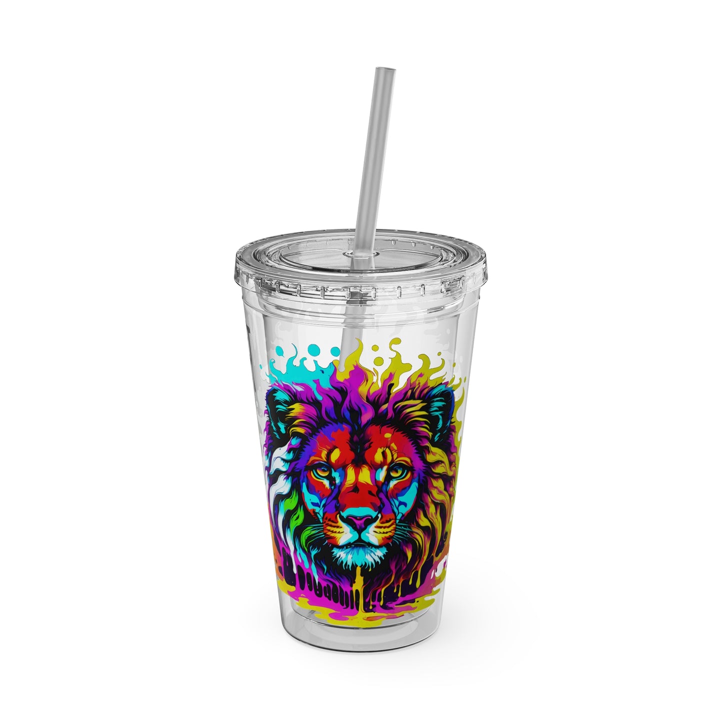 Lion Love Sunsplash Tumbler with Straw, 16oz