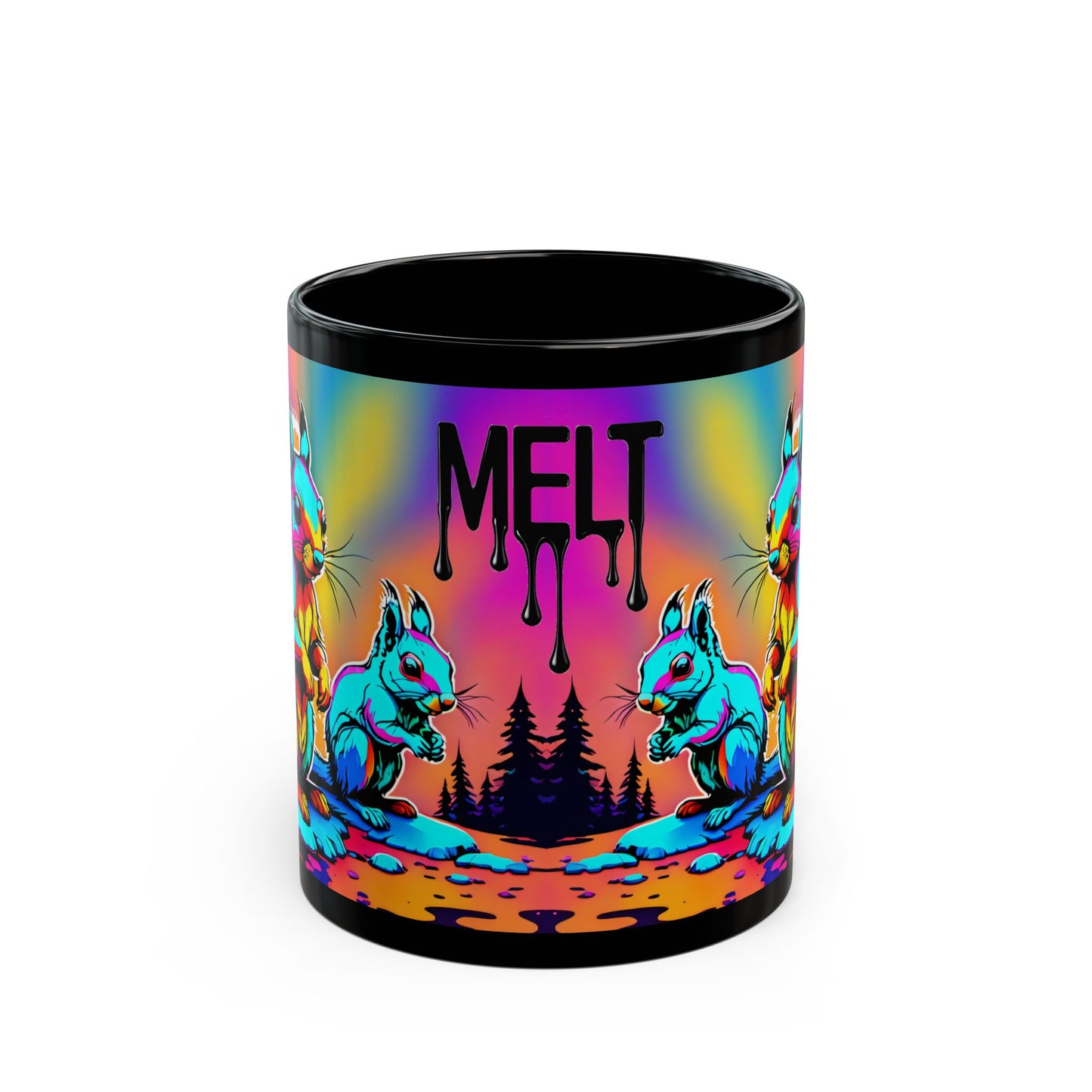 Squirrely Melt 11oz Black Mug