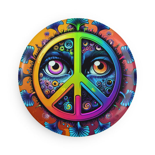 See Peace Button Magnet, Round (1 & 10 pcs)