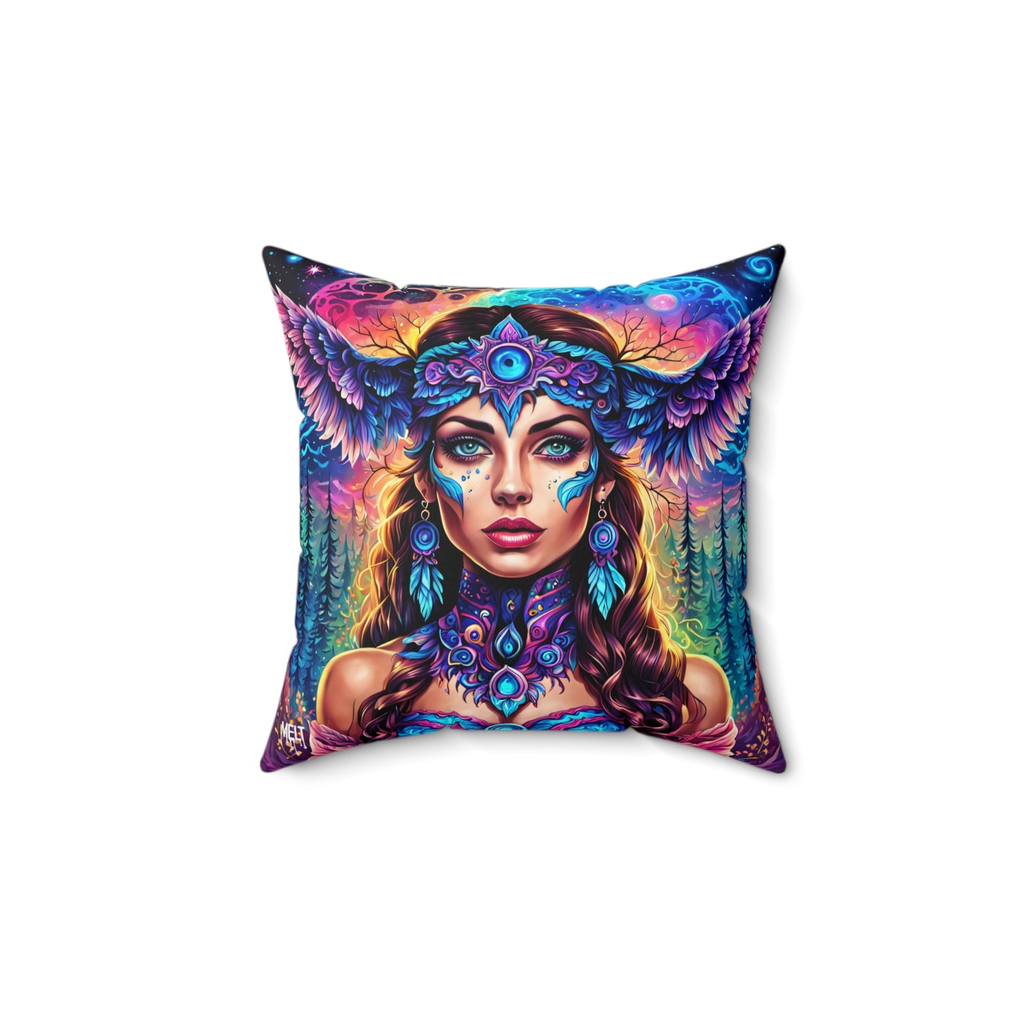 Enchanted Nebula Empress Spun Polyester Square Pillow