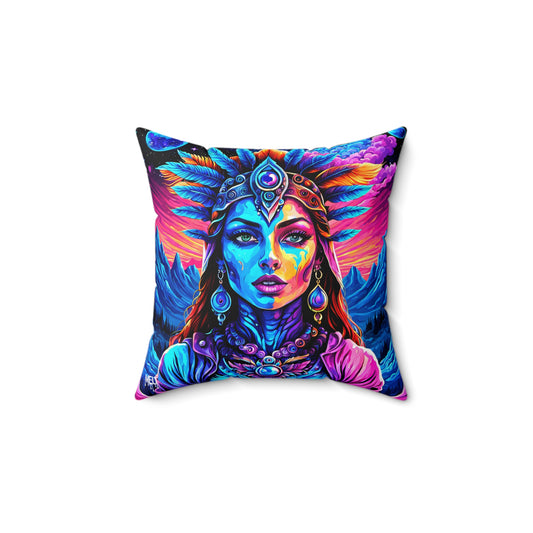 Cosmic Illusionistress Spun Polyester Square Pillow