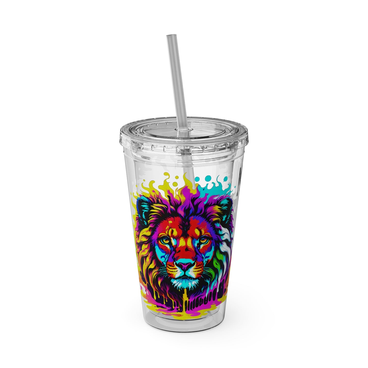 Lion Love Sunsplash Tumbler with Straw, 16oz