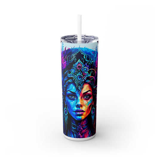 Mystical Enchanted Forest Protector Skinny Tumbler with Straw, 20oz