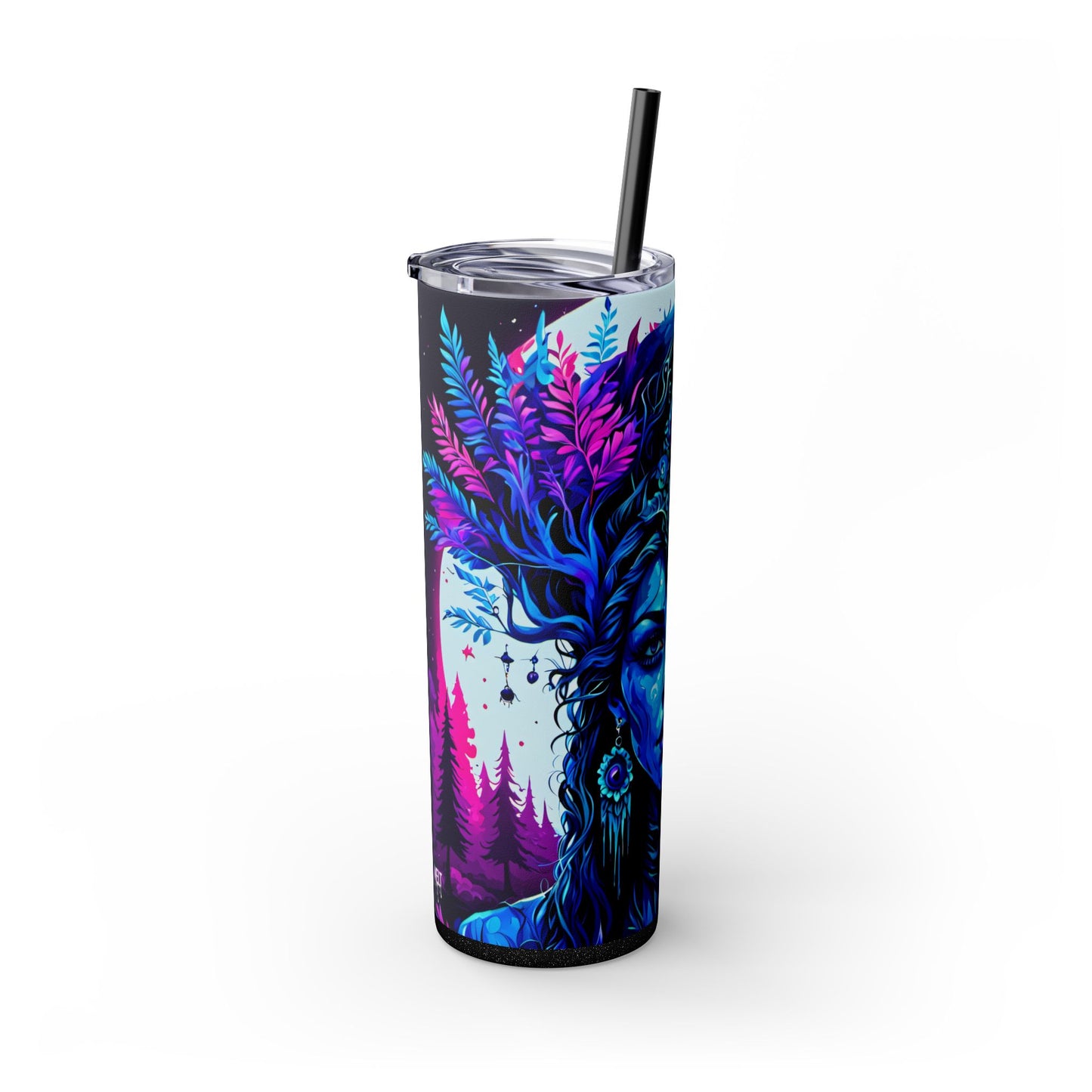 Mystical Enchanted Forest Protector Skinny Tumbler with Straw, 20oz