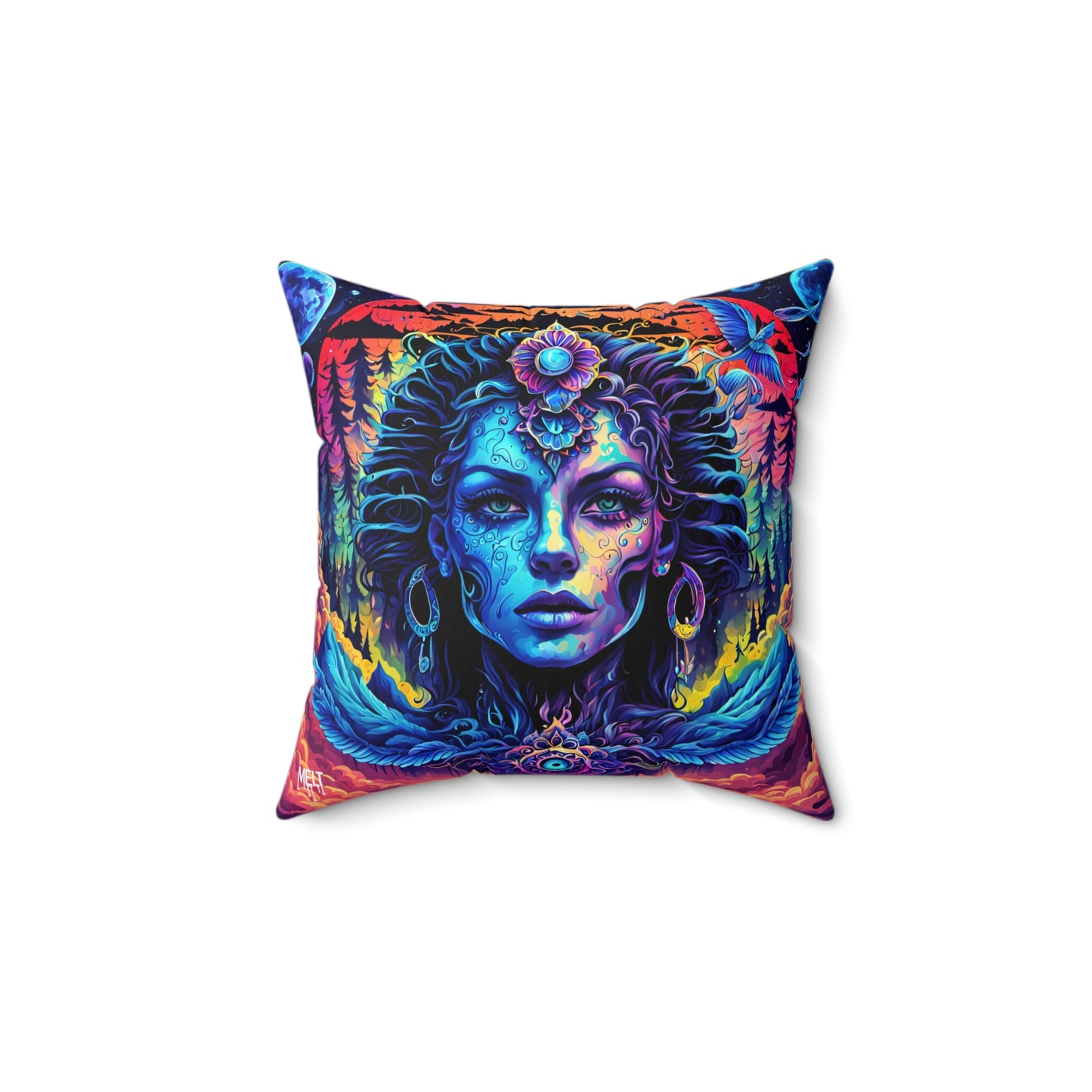 Mystical Illusionistress Spun Polyester Square Pillow