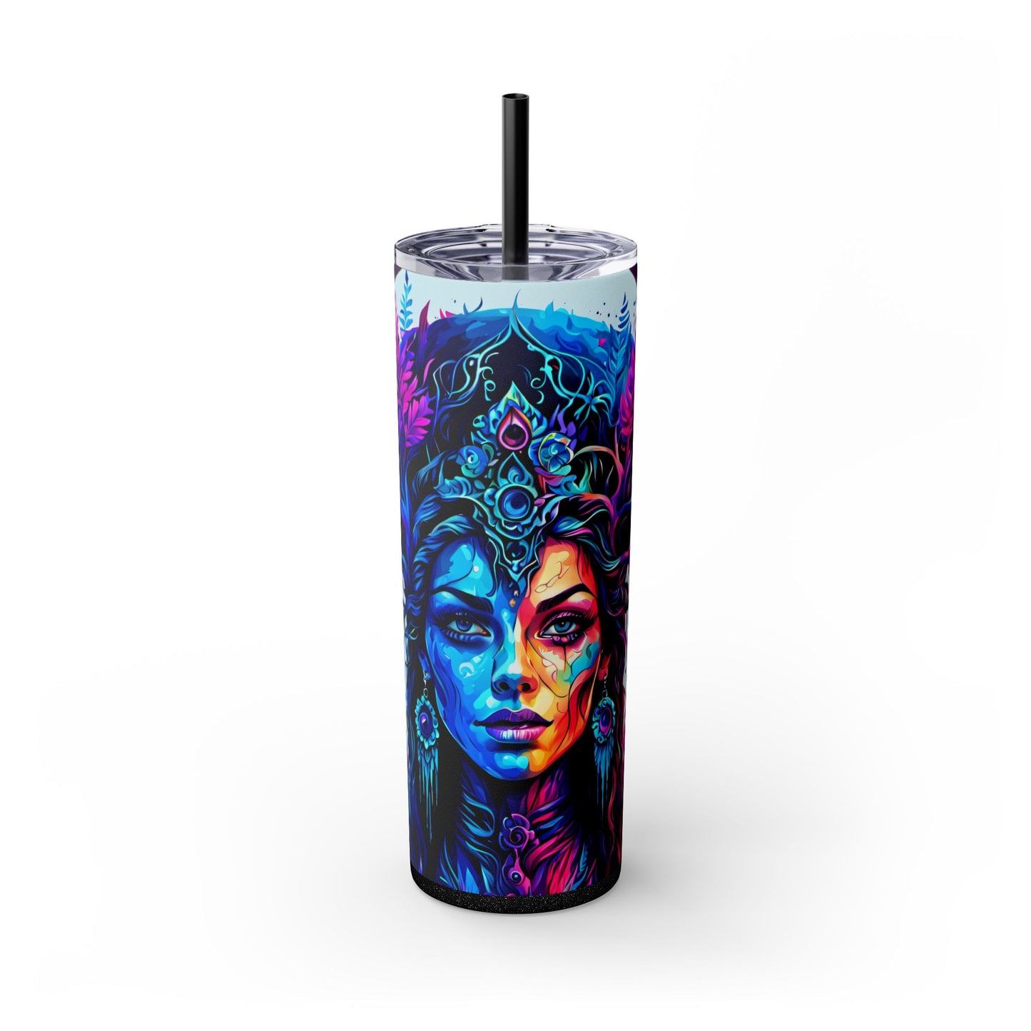 Mystical Enchanted Forest Protector Skinny Tumbler with Straw, 20oz