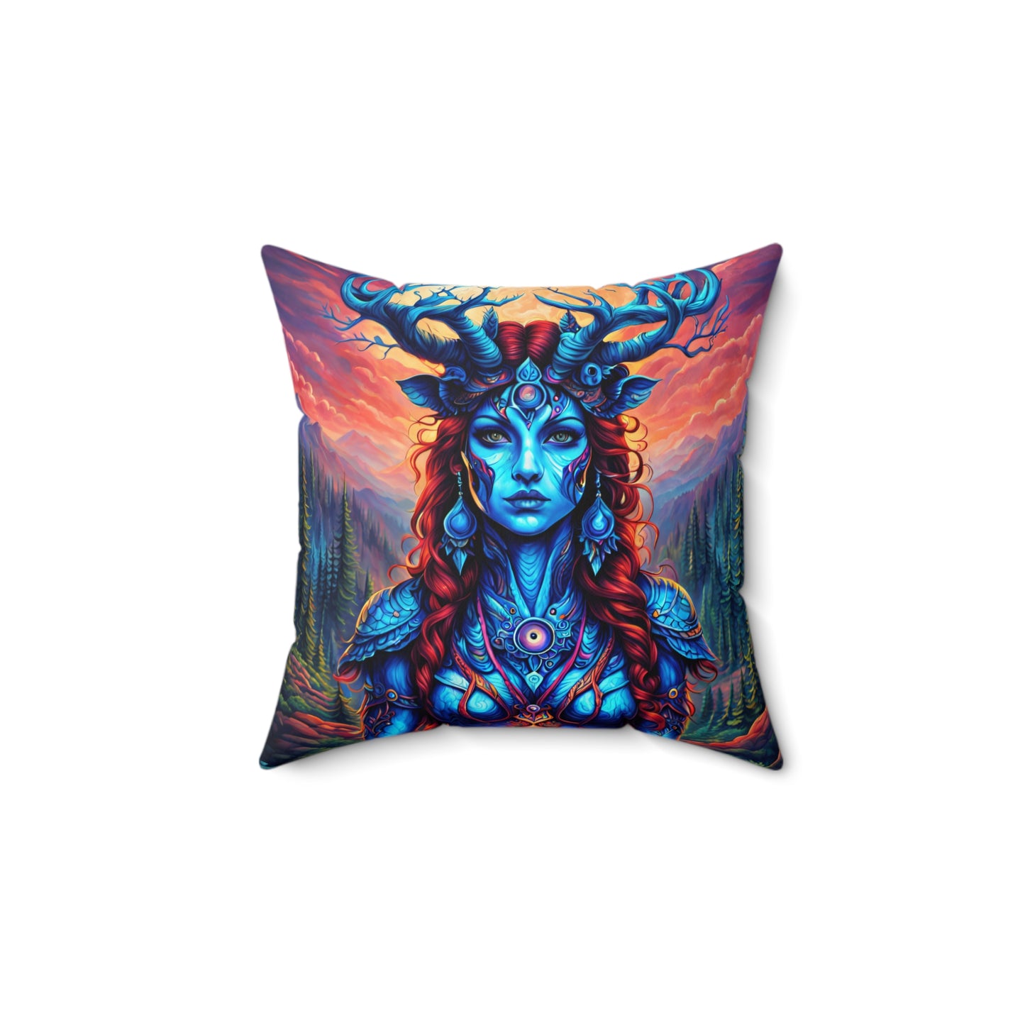 Ancestral Antlers Spun Polyester Square Pillow