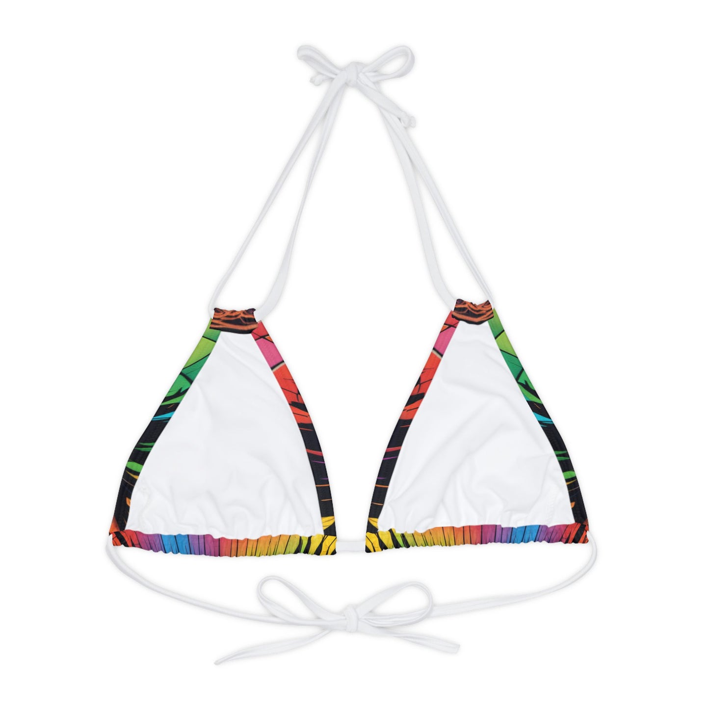 Hey There Strappy Triangle Bikini Top (AOP)