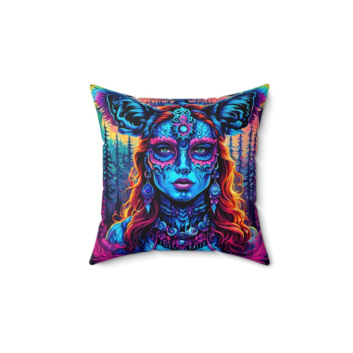 Hypnotic Mirage Queen Spun Polyester Square Pillow