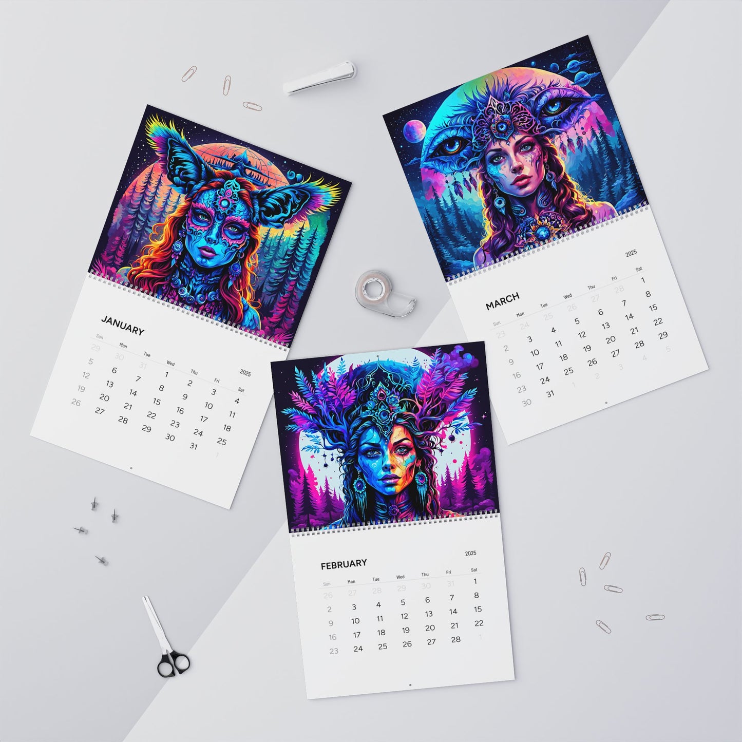 Queens of the Gemstoned Wall Calendar