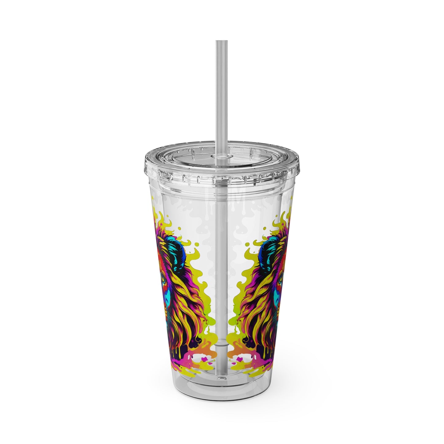 Lion Love Sunsplash Tumbler with Straw, 16oz