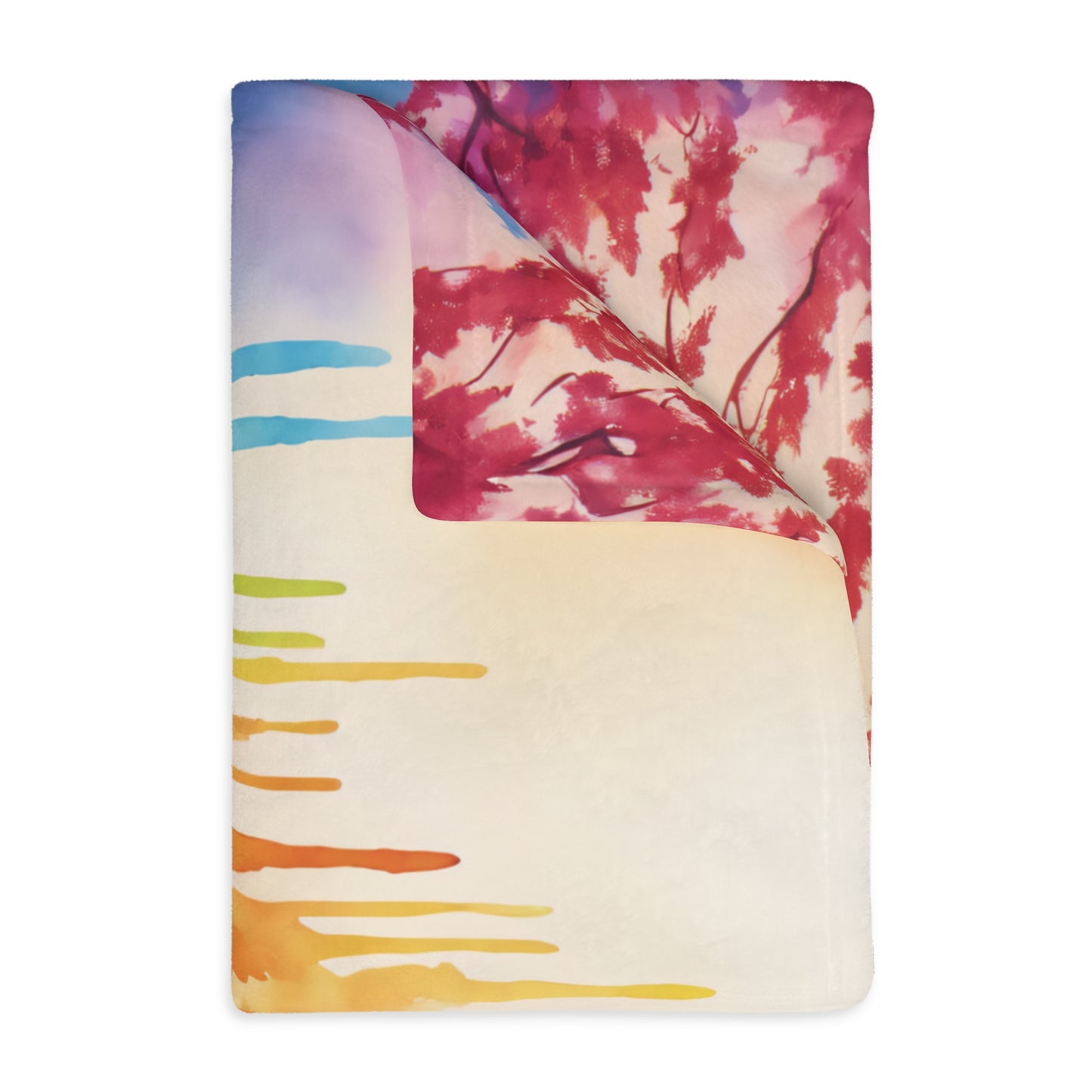 Loving Lotus Velveteen Minky Blanket (Two-sided print)