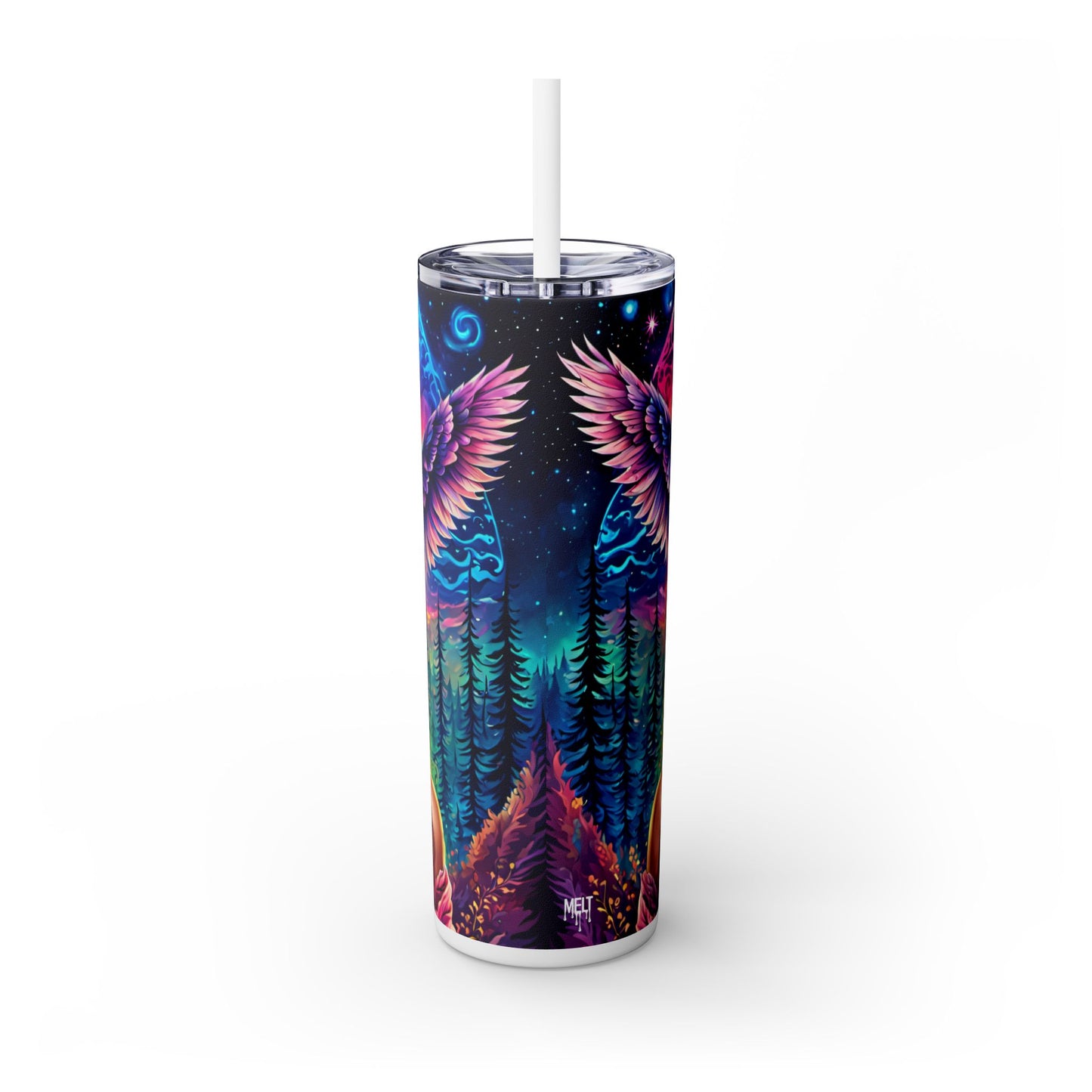 Enchanted Nebula Empress Skinny Tumbler with Straw, 20oz