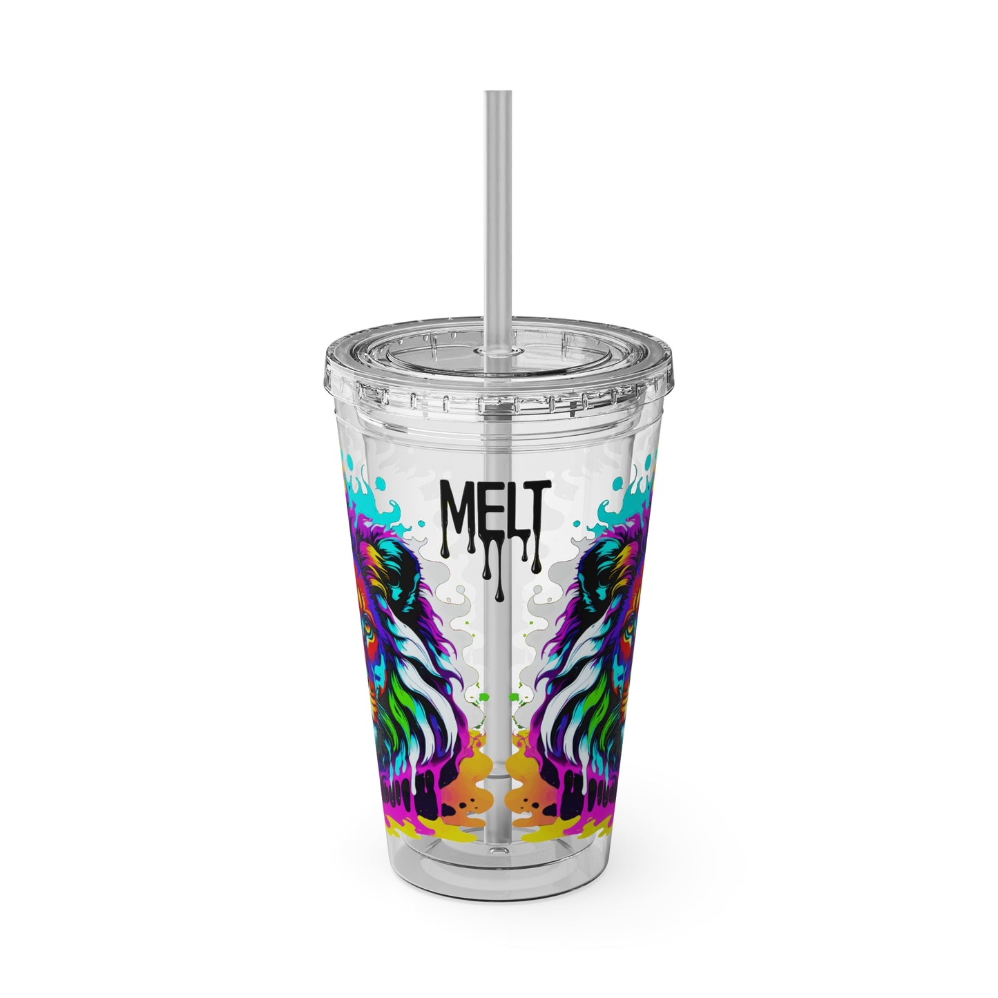 Lion Love Sunsplash Tumbler with Straw, 16oz