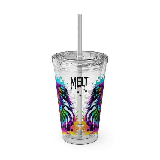 Lion Love Sunsplash Tumbler with Straw, 16oz