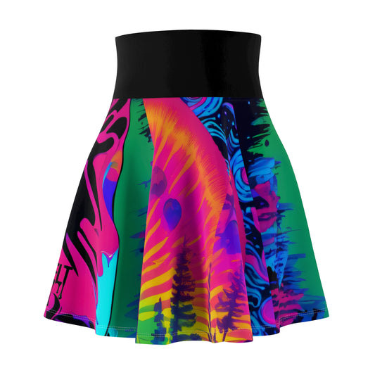 Reality Glitch Women's Skater Skirt (AOP)