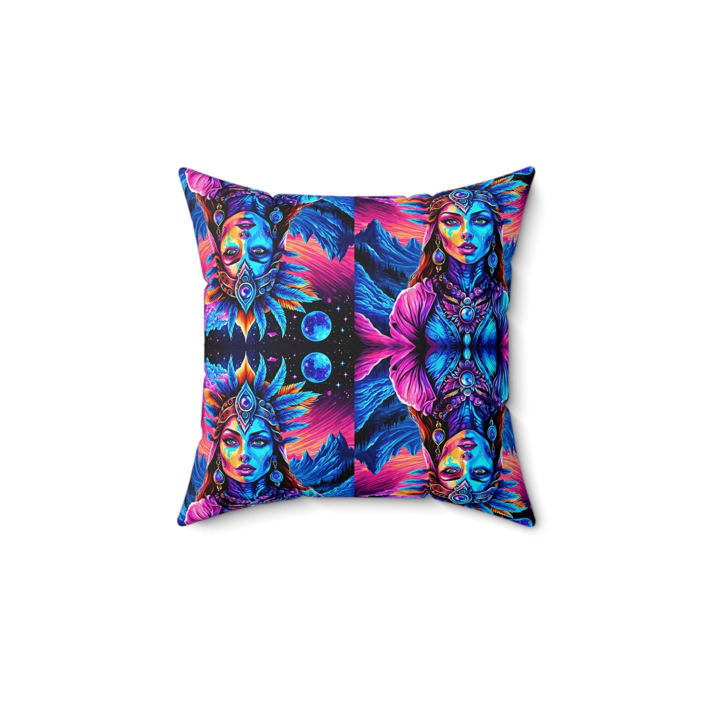 Cosmic Illusionistress Spun Polyester Square Pillow