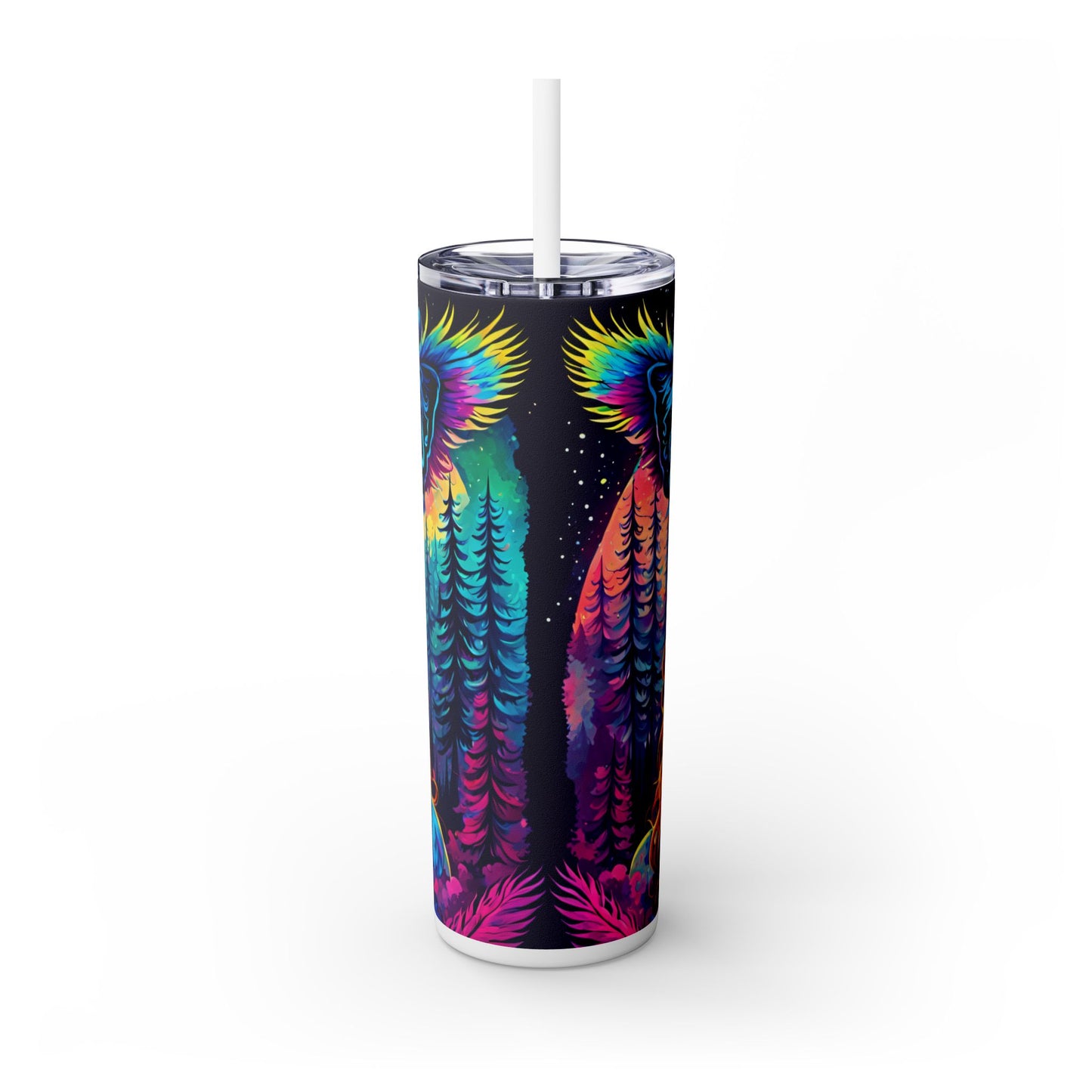 Hypnotic Mirage Queen Skinny Tumbler with Straw, 20oz