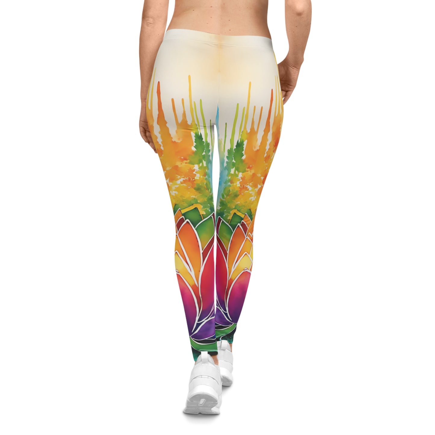 Upwards Melting Lotus Women's Casual Leggings (AOP)