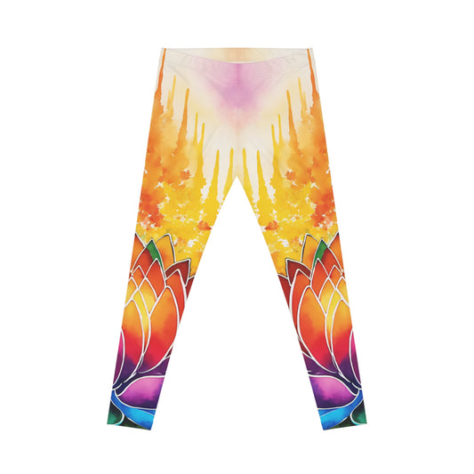 Upwards Melting Lotus Women's Casual Leggings (AOP)