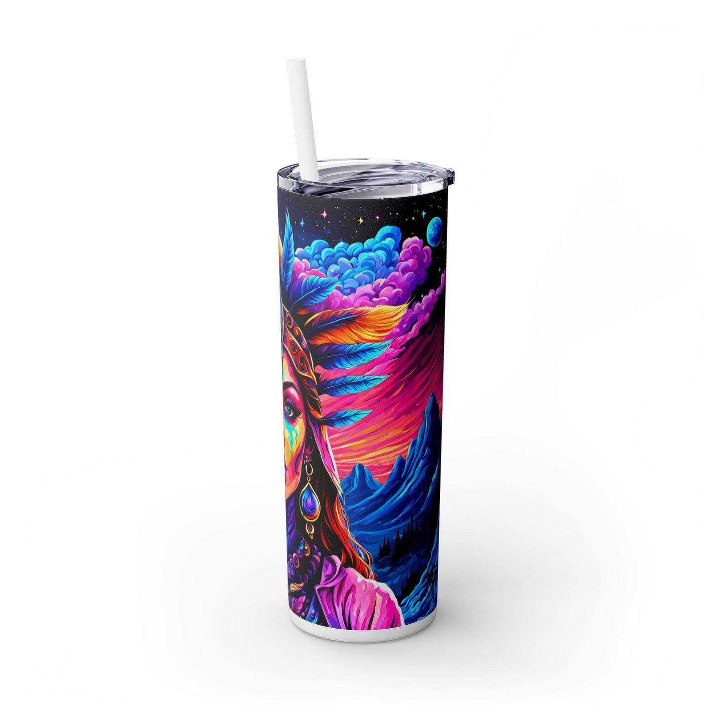 Illusionistress Skinny Tumbler with Straw, 20oz