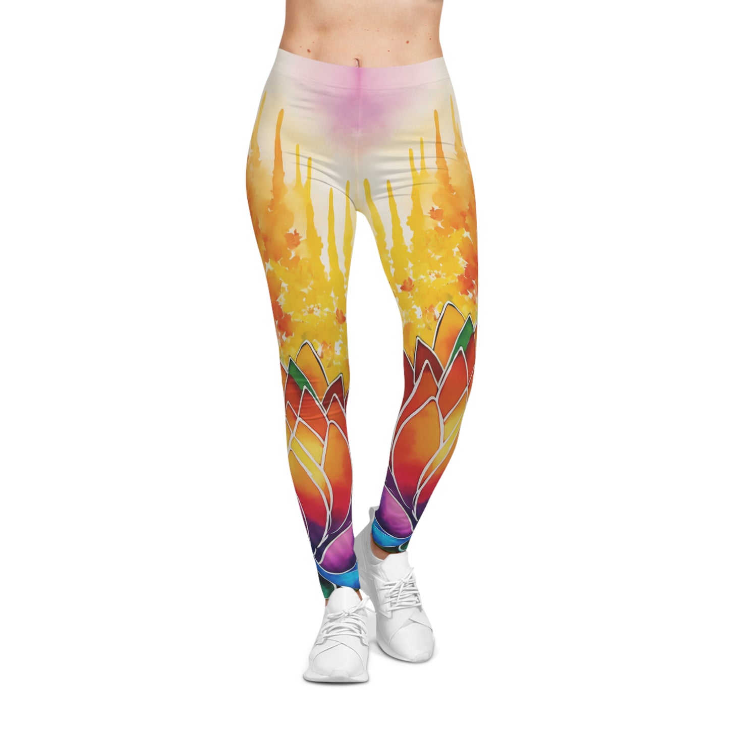 Upwards Melting Lotus Women's Casual Leggings (AOP)