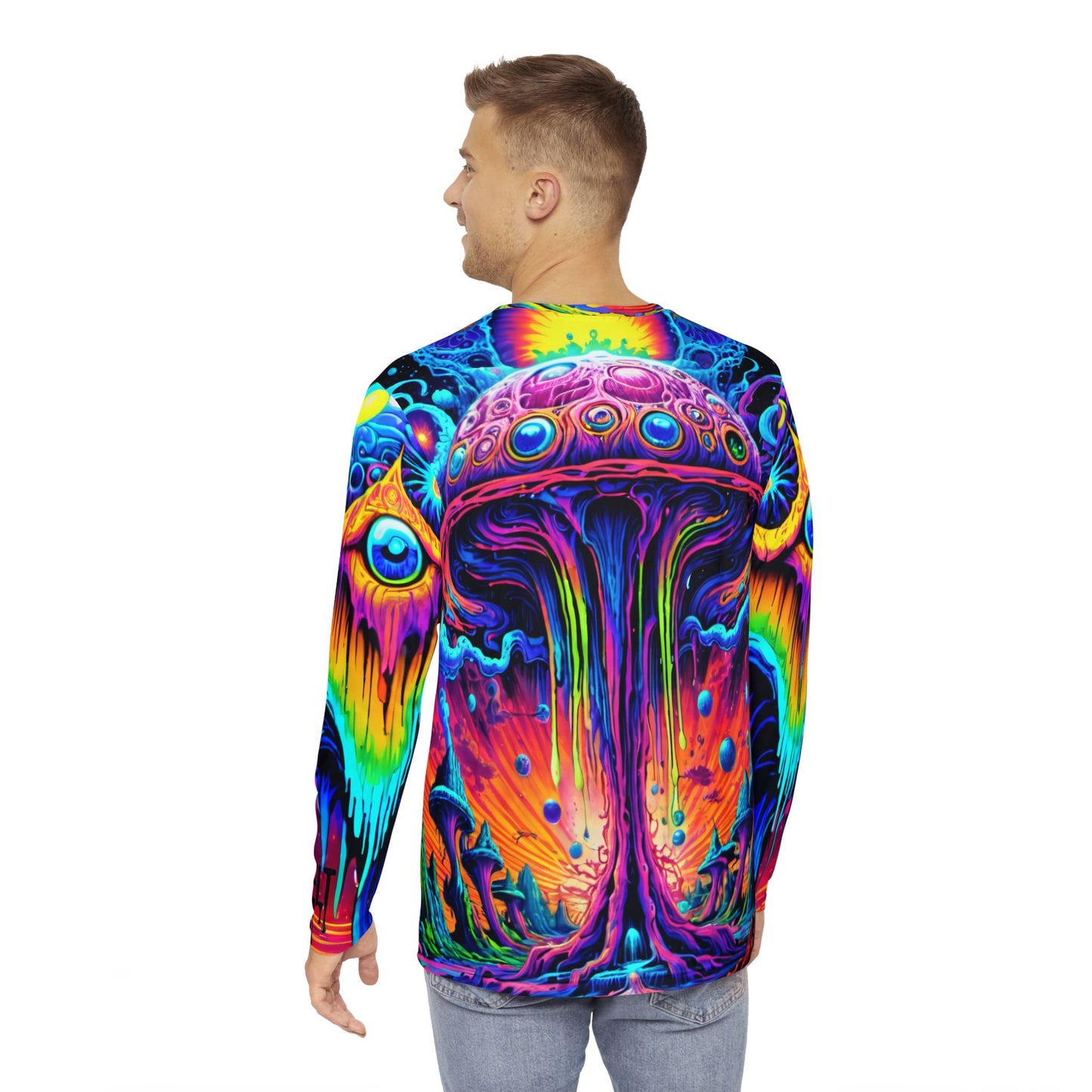 Psychedelic Guardian Men's Long Sleeve Shirt (AOP)