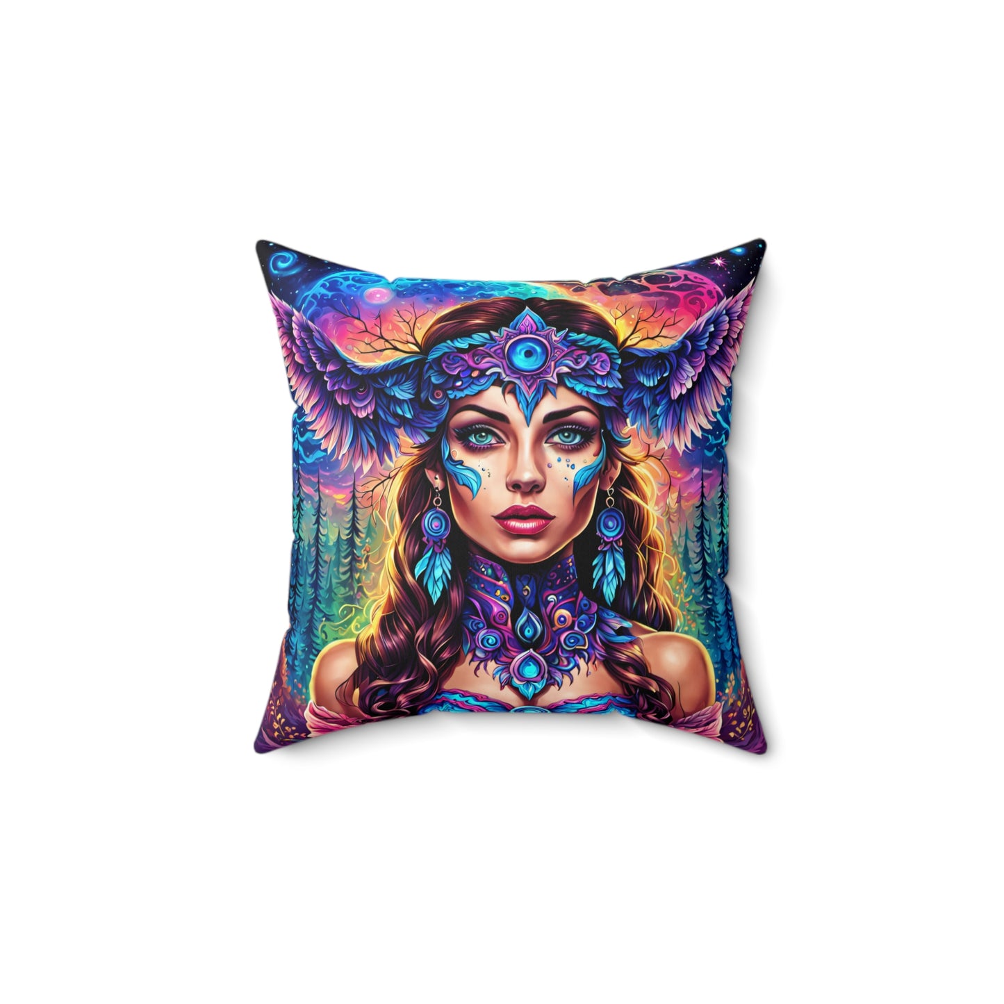 Enchanted Nebula Empress Spun Polyester Square Pillow