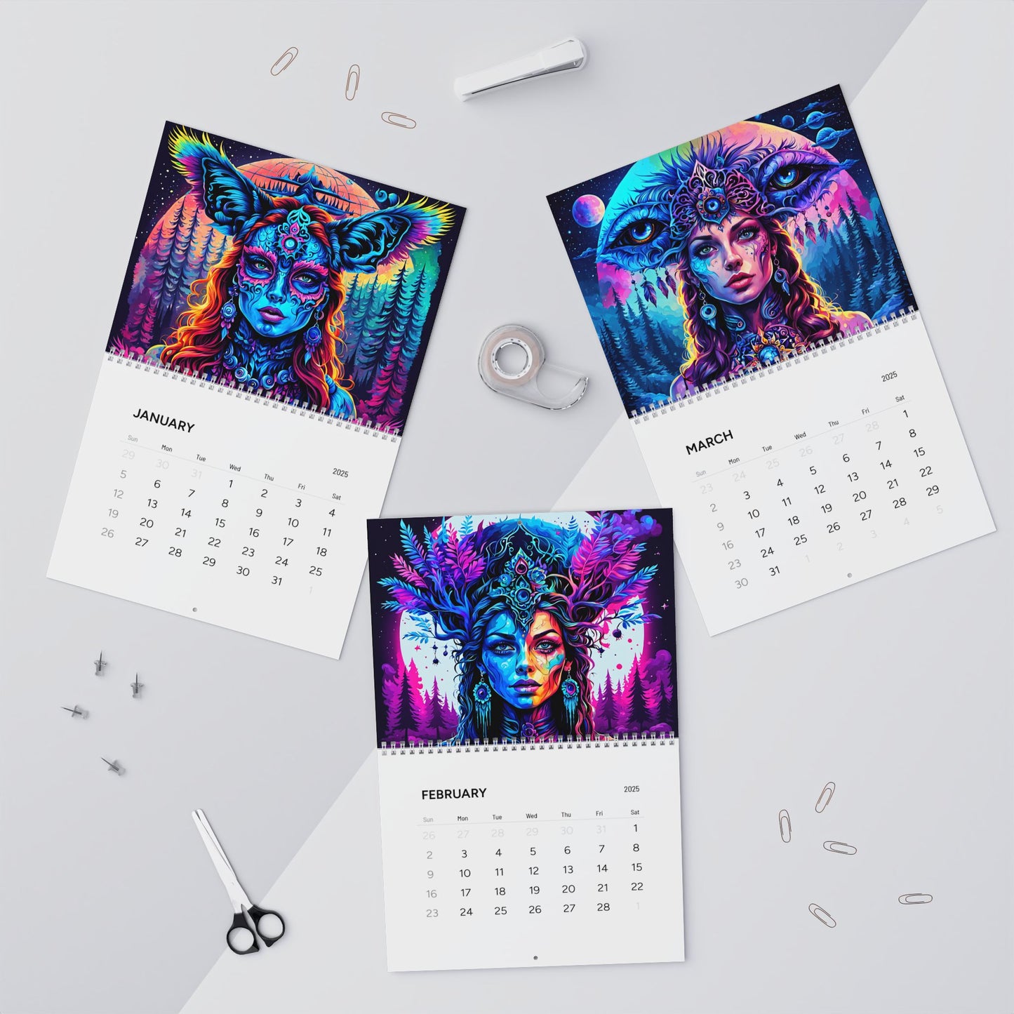 Queens of the Gemstoned Wall Calendar