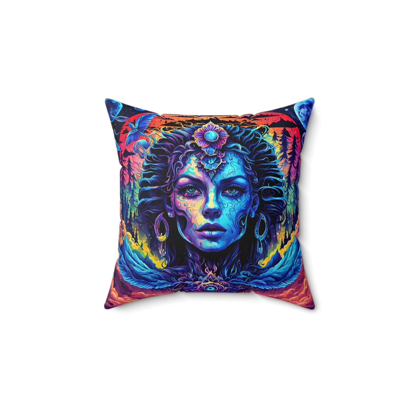 Mystical Illusionistress Spun Polyester Square Pillow